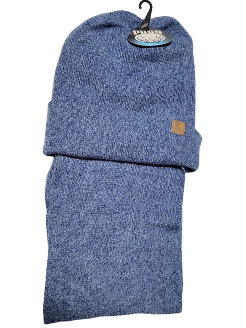 PUGS NWT Blue Knit Hat & Scarf Set - Men's Women's Unisex OS